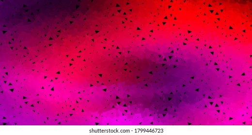 Fondo poligonal vector amarillo, rosa oscuro y amarillo. Ilustración degradada de estilo poligonal con triángulos. Diseño de páginas de aterrizaje.