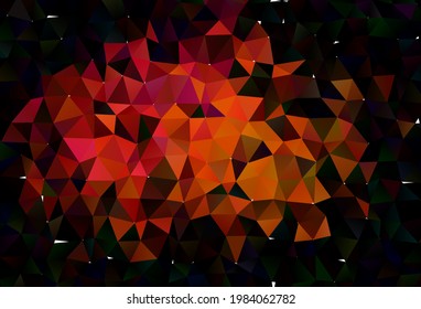 Dunkelrosa, gelbes, polygonales Vektormuster. Moderne geometrische abstrakte Illustration mit Farbverlauf. Dreiecksmuster für Ihr Business-Design.