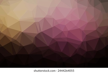 Dark Pink, Yellow vector polygonal template. A vague abstract illustration with gradient. Textured pattern for background.