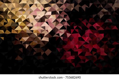 Dark Pink, Yellow vector polygonal pattern. Colorful illustration in abstract style with gradient. The textured pattern can be used for background.