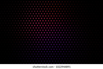 Dark Pink, Yellow vector red banner with set of circles, dots. Donuts Background. Creative Design Template. Technological halftone illustration.