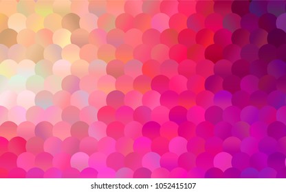 Dark Pink, Yellow vector red banner with set of circles, dots. Donuts Background. Creative Design Template. Technological halftone illustration.