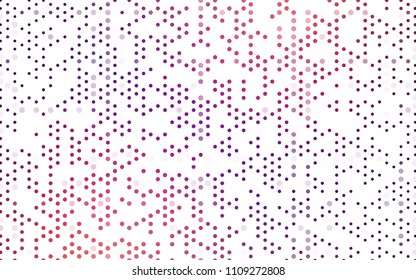 Dark Pink, Yellow vector red banner with set of circles, dots. Donuts Background. Creative Design Template. Technological halftone illustration.
