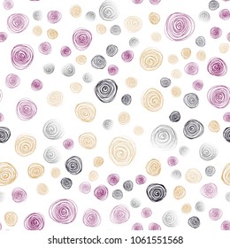 Dark Pink, Yellow vector seamless natural elegant template. Sketchy doodles with flowers on blurred background. Brand-new design for your business.