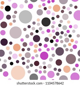 Dark Pink, Yellow vector seamless background with bubbles. Illustration with set of shining colorful abstract circles. Pattern can be used for futuristic ad, booklets.