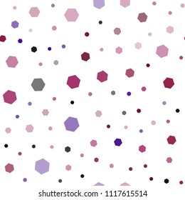 Dark Pink, Yellow vector seamless backdrop with hexagons. White background with colorful hexagons. New template for your brand book.