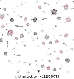 Dark Pink, Yellow vector seamless doodle cover. Creative illustration in blurred style with leaves. Pattern for heads of websites and designs.