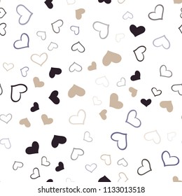 Dark Pink, Yellow vector seamless template with doodle hearts. Hearts on blurred abstract background with colorful gradient. Beautiful design for your business advert of anniversary.