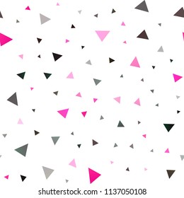Dark Pink, Yellow vector seamless pattern in polygonal style. Beautiful illustration with triangles in nature style. Pattern for commercials.