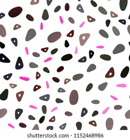Dark Pink, Yellow vector seamless backdrop with lines, circles. Glitter abstract illustration with spheres, triangular lines. Pattern for commercials.