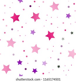 Dark Pink, Yellow vector seamless pattern with christmas stars. Shining colored illustration with stars. The pattern can be used for wrapping gifts.