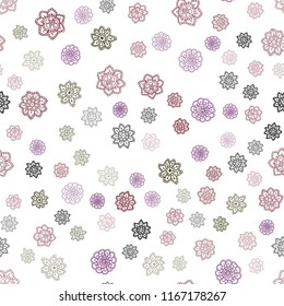 Dark Pink, Yellow vector seamless pattern with christmas snowflakes. Blurred decorative design in xmas style with snow. Trendy design for wallpaper, fabric makers.