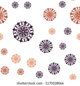 Dark Pink, Yellow vector seamless layout with bright snowflakes. Decorative shining illustration with snow on abstract template. Trendy design for wallpaper, fabric makers.