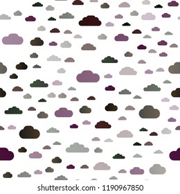 Dark Pink, Yellow vector seamless template with sky, clouds. Beautiful illustration with colorful sky, clouds. Pattern for trendy fabric, wallpapers.