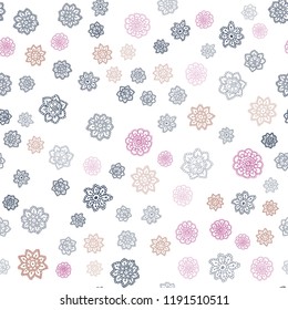 Dark Pink, Yellow vector seamless background with xmas snowflakes. Decorative shining illustration with snow on abstract template. Pattern for design of fabric, wallpapers.
