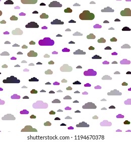 Dark Pink, Yellow vector seamless template with sky, clouds. Illustration with abstract gradient clouds. Pattern for trendy fabric, wallpapers.