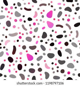 Dark Pink, Yellow vector seamless cover with circles. Blurred decorative design in abstract style with bubbles. Pattern for design of fabric, wallpapers.