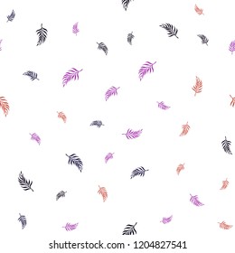 Dark Pink, Yellow vector seamless abstract design with leaves. Modern geometrical abstract illustration with leaves. Design for textile, fabric, wallpapers.
