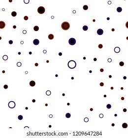Dark Pink, Yellow vector seamless texture with disks. Blurred decorative design in abstract style with bubbles. Pattern for design of window blinds, curtains.