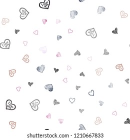 Dark Pink, Yellow vector seamless layout with sweet hearts. Illustration with hearts in love concept for valentine's day. Pattern for marriage gifts, congratulations.