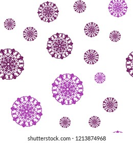Dark Pink, Yellow vector seamless pattern with christmas snowflakes. Blurred decorative design in xmas style with snow. Pattern for design of fabric, wallpapers.