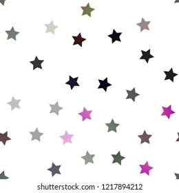 Dark Pink, Yellow vector seamless texture with beautiful stars. Glitter abstract illustration with colored stars. The template can be used as a background.