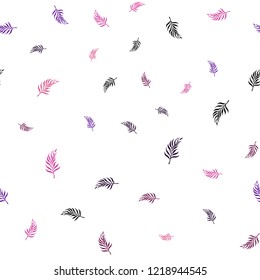 Dark Pink, Yellow vector seamless doodle texture with leaves. Modern geometrical abstract illustration with leaves. Trendy design for wallpaper, fabric makers.