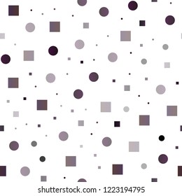 Dark Pink, Yellow vector seamless backdrop with dots, spots, cubes. Abstract illustration with colorful circles, rectangles. Pattern for design of window blinds, curtains.