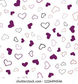 Dark Pink, Yellow vector seamless background with hearts. Beautiful colored illustration with hearts in celebration style. Design for ad, poster, banner of Valentine Day.