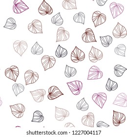 Dark Pink, Yellow vector seamless elegant pattern with leaves. Creative illustration in blurred style with leaves. Pattern for design of window blinds, curtains.