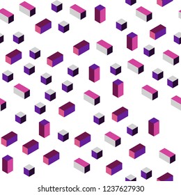 Dark Pink, Yellow vector seamless, isometric background with rectangles. Abstract gradient illustration with rectangles. Design for wallpaper, fabric makers.