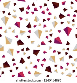 Dark Pink, Yellow vector seamless, isometric template with crystals, triangles. Abstract gradient illustration with triangles. Pattern for design of fabric, wallpapers.
