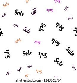 Dark Pink, Yellow vector seamless texture with selling simbols. Gradient illustration with discount signs on white backdrop. Pattern for ads, posters, banners of sales.