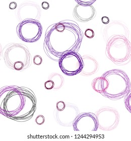 Dark Pink, Yellow vector seamless pattern with spheres. Modern abstract illustration with colorful water drops. Pattern for trendy fabric, wallpapers.