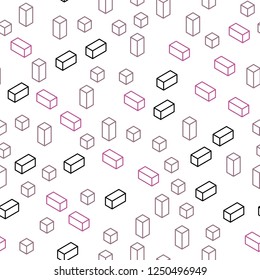 Dark Pink, Yellow vector seamless, isometric background with rectangles. Modern abstract illustration with colorful rectangles. Design for wallpaper, fabric makers.