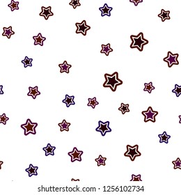 Dark Pink, Yellow vector seamless layout with bright stars. Decorative shining illustration with stars on abstract template. Template for business cards, websites.
