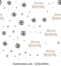 Dark Pink, Yellow vector seamless template with ice snowflakes. Colorful snowflakes with gradient on abstract background. Trendy design for wallpaper, fabric makers.