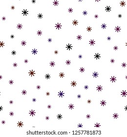 Dark Pink, Yellow vector seamless cover with beautiful snowflakes. Modern geometrical abstract illustration with snowflakes. Texture for window blinds, curtains.