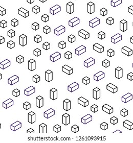 Dark Pink, Yellow vector seamless, isometric backdrop with rhombus. Abstract gradient illustration with rectangles. Design for textile, fabric, wallpapers.
