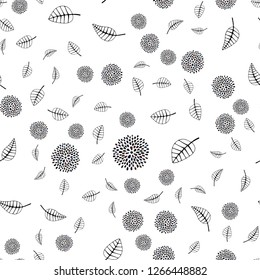 Dark Pink, Yellow vector seamless doodle pattern with leaves, flowers. An elegant bright illustration with leaves and flowers. Pattern for design of window blinds, curtains.
