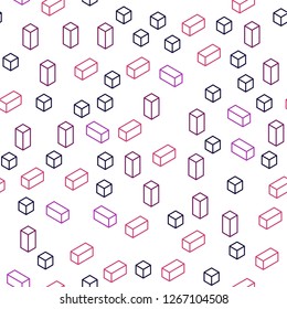 Dark Pink, Yellow vector seamless, isometric cover in polygonal style. Abstract gradient illustration with rectangles. Template for business cards, websites.