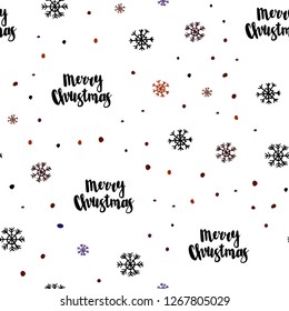 Dark Pink, Yellow vector seamless pattern with christmas snowflakes. Glitter abstract illustration with crystals of ice. Pattern for trendy fabric, wallpapers.