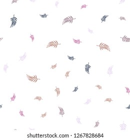Dark Pink, Yellow vector seamless abstract backdrop with leaves. leaves on blurred abstract background with gradient. Pattern for design of window blinds, curtains.