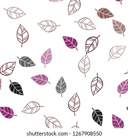 Dark Pink, Yellow vector seamless doodle template with leaves. Colorful illustration in doodle style with leaves. Template for business cards, websites.