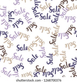 Dark Pink, Yellow vector seamless template with 70, 90% selling. Colored words of sales with gradient on white background. Backdrop for super sales on Black Friday.