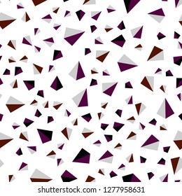 Dark Pink, Yellow vector seamless, isometric backdrop with lines, triangles. Beautiful illustration with triangles in nature style. Texture for window blinds, curtains.