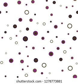 Dark Pink, Yellow vector seamless layout with circle shapes. Blurred bubbles on abstract background with colorful gradient. Pattern for design of fabric, wallpapers.