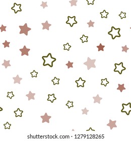Dark Pink, Yellow vector seamless cover with small and big stars. Glitter abstract illustration with colored stars. Pattern for trendy fabric, wallpapers.