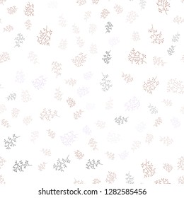 Dark Pink, Yellow vector seamless abstract background with leaves, branches. Leaves and branches with gradient on white background. Design for textile, fabric, wallpapers.