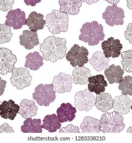 Dark Pink, Yellow vector seamless doodle background with flowers. An elegant bright illustration with flowers. Design for wallpaper, fabric makers.